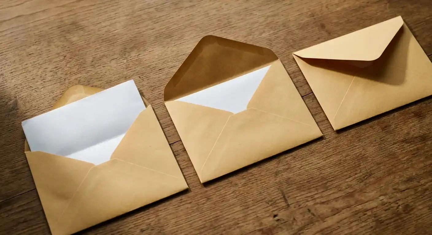 Les emails de la séquence s'enchaînent au fil des jours : trois enveloppes alignées, de plus en plus ouvertes.