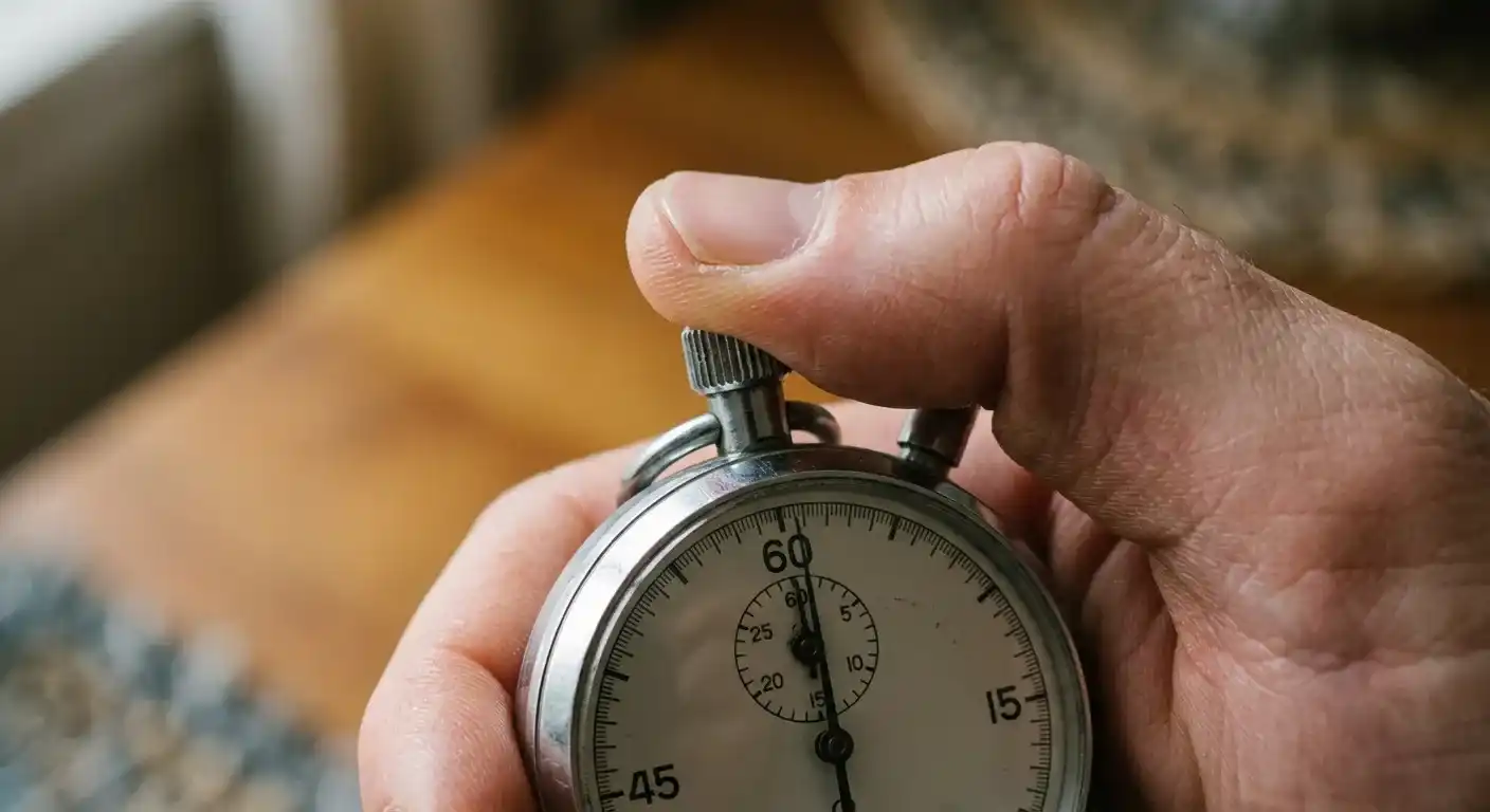 Lancer un test de vitesse avec PageSpeed Insights : un pouce appuie sur le bouton d'un chronomètre.