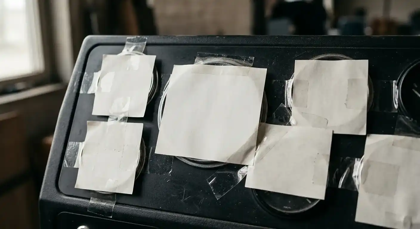 Impossible de piloter un site dont on ne mesure pas les résultats : un tableau de bord aux cadrans masqués par du papier.