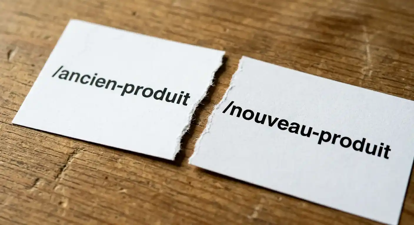 Oublier les redirections casse les anciennes adresses du site : une carte déchirée entre « /ancien-produit » et « /nouveau-produit ».