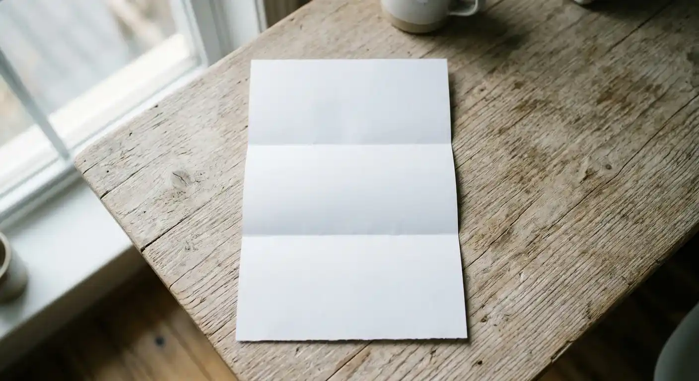 Une seule page peut répondre à trois priorités, en trois niveaux de lecture : une feuille blanche pliée en trois.